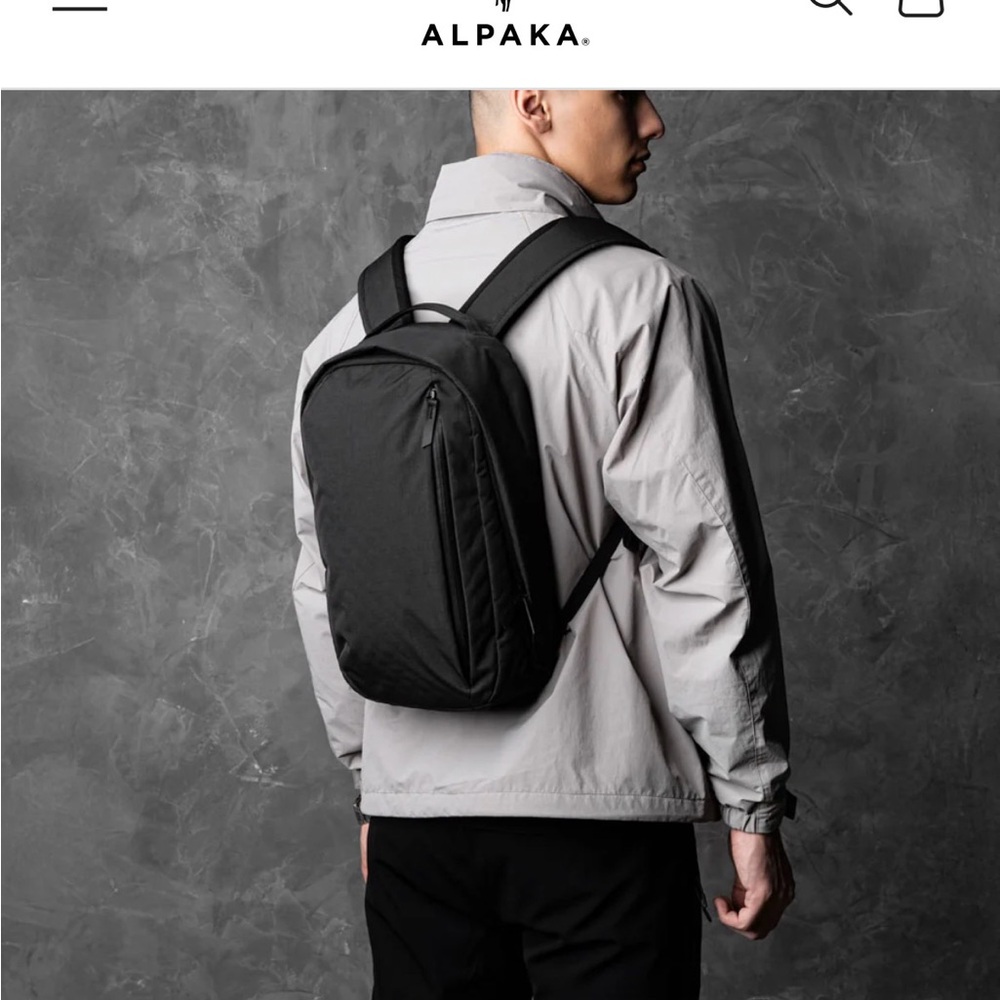 NWT ALPAKA Axogrid 210D Metro Black Backpack SOLD OUT w/orange interior